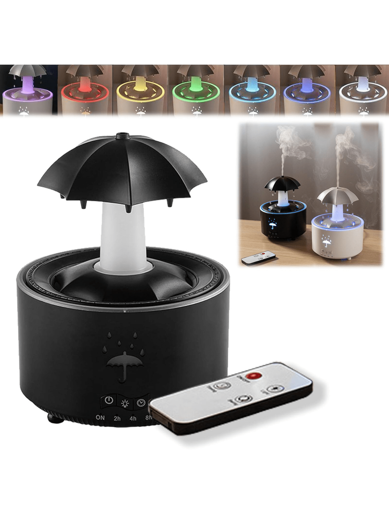 Diffusore di aromaterapia a ultrasuoni con timer a intervalli, 7 luci LED e spegnimento automatico, adatto come regalo di San Valentino per fidanzati e fidanzate, macchina per aromaterapia automatica per casa e hotel