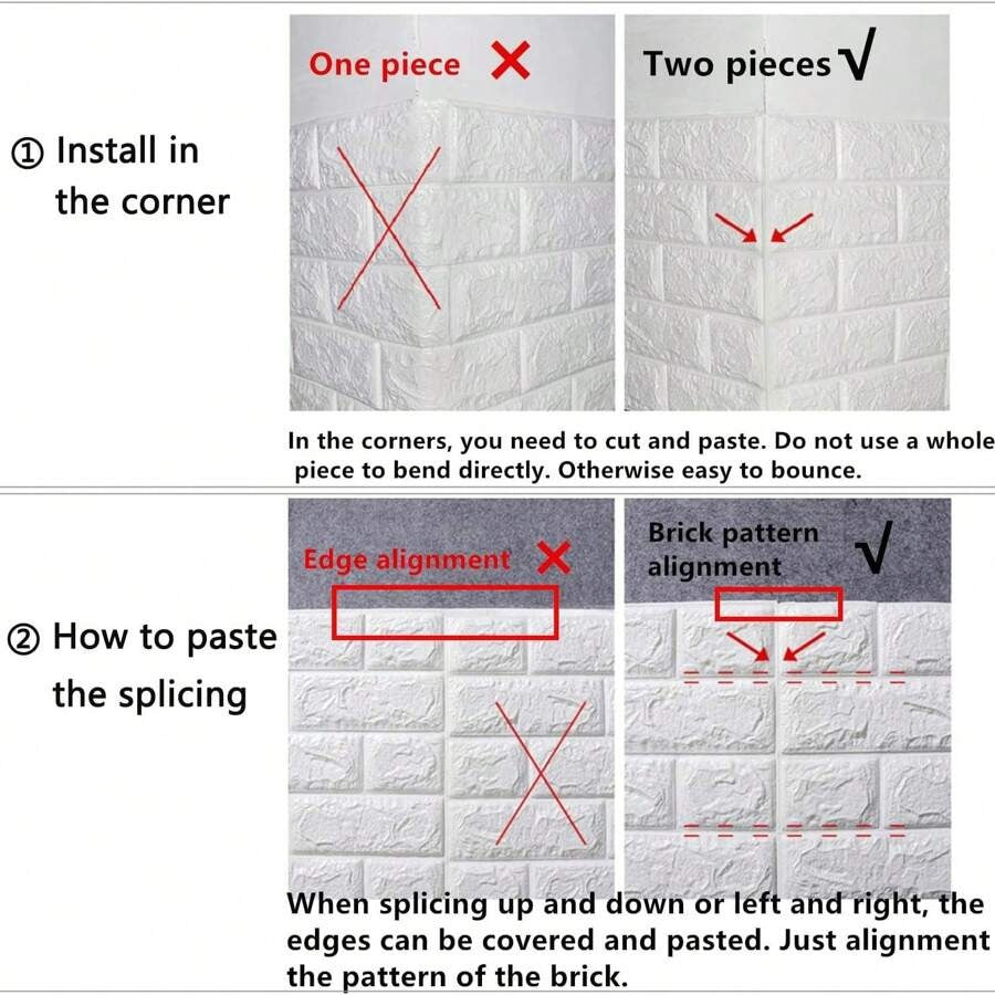 1/10/20 pezzi Pannelli da parete 3D bianchi autoadesivi, adesivi da parete in schiuma per decorazione domestica, rivestimento murale impermeabile facile da applicare e rimuovere, aspetto realistico di mattoni per soggiorno, camera da letto e cucina