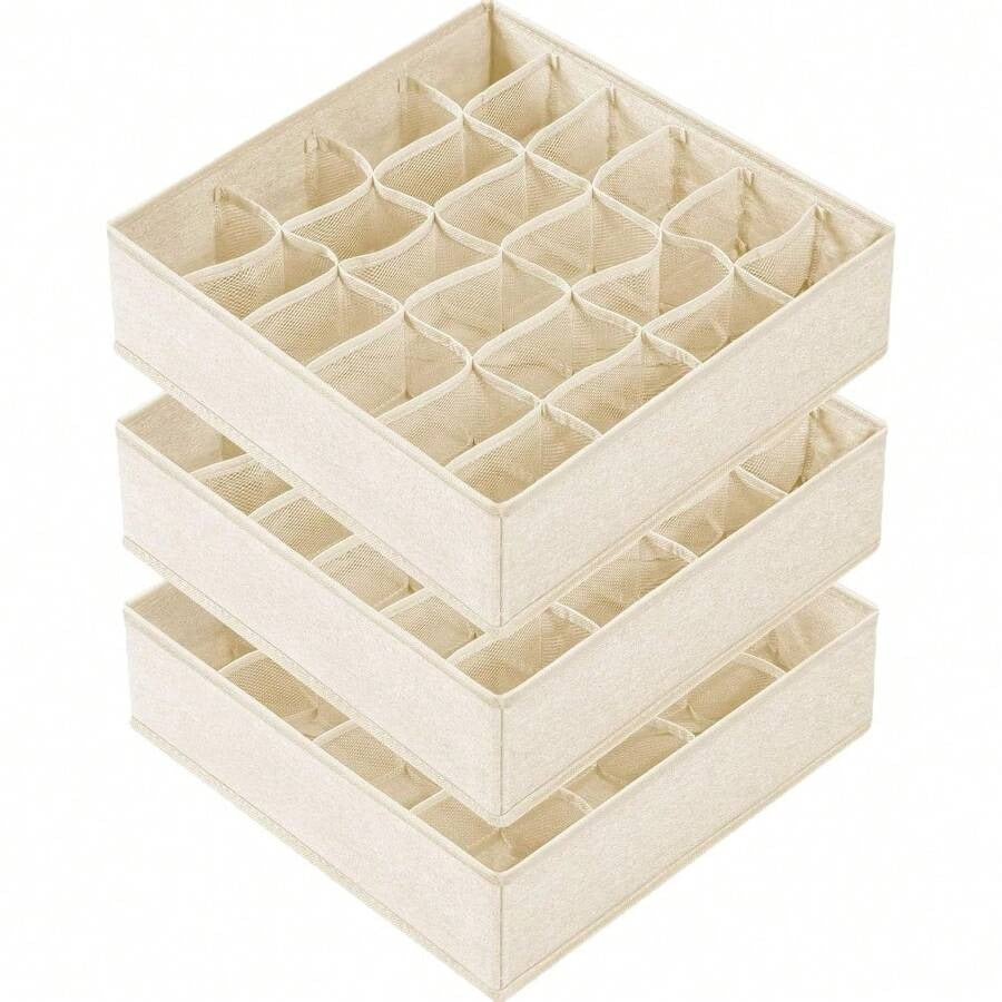 3 pezzi Divisori organizer per cassetti dei calzini, organizer per biancheria intima, 20 scomparti per organizzare e conservare calzini, fazzoletti, cravatte, cinture (grigio)