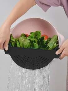 SHEIN 1 pezzo Colino da molletta, colino in plastica per pentole, imbuto a mezzaluna, filtro per alimenti, adatto per pasta, verdure, frutta, gadget da cucina, colino per lavello di cucina, adatta a tutte le pentole e ciotole