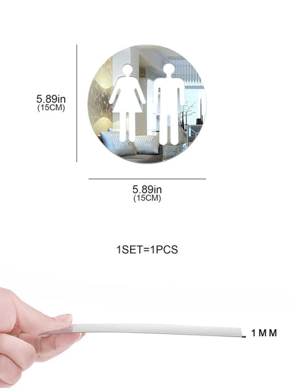 1 pezzo Adesivo specchio divisorio per bagno in acrilico rimovibile, impermeabile e anti-umidità, per hotel, centro commerciale, casa, facile installazione
