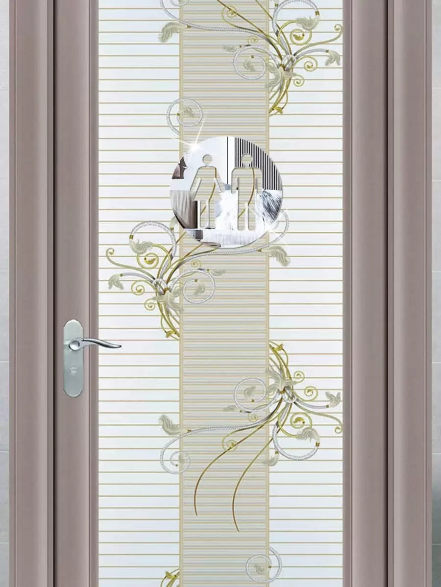 1 pezzo Adesivo specchio divisorio per bagno in acrilico rimovibile, impermeabile e anti-umidità, per hotel, centro commerciale, casa, facile installazione