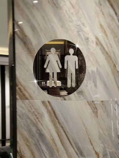 1 pezzo Adesivo specchio divisorio per bagno in acrilico rimovibile, impermeabile e anti-umidità, per hotel, centro commerciale, casa, facile installazione