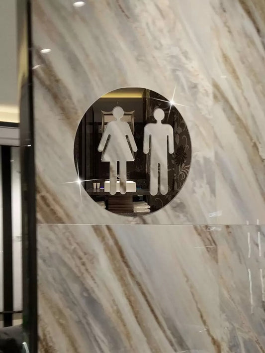 1 pezzo Adesivo specchio divisorio per bagno in acrilico rimovibile, impermeabile e anti-umidità, per hotel, centro commerciale, casa, facile installazione