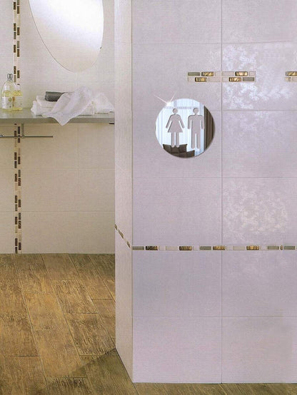 1 pezzo Adesivo specchio divisorio per bagno in acrilico rimovibile, impermeabile e anti-umidità, per hotel, centro commerciale, casa, facile installazione