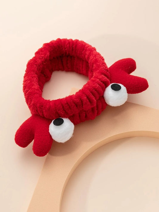 1 pezzo Fascia per capelli da bagno a forma di granchio, accessorio per capelli da bagno in poliestere a tema animali cartoni animati