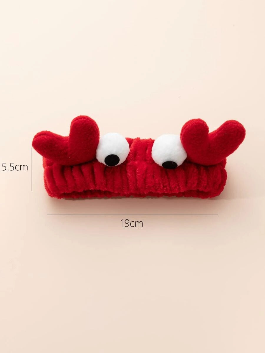 1 pezzo Fascia per capelli da bagno a forma di granchio, accessorio per capelli da bagno in poliestere a tema animali cartoni animati