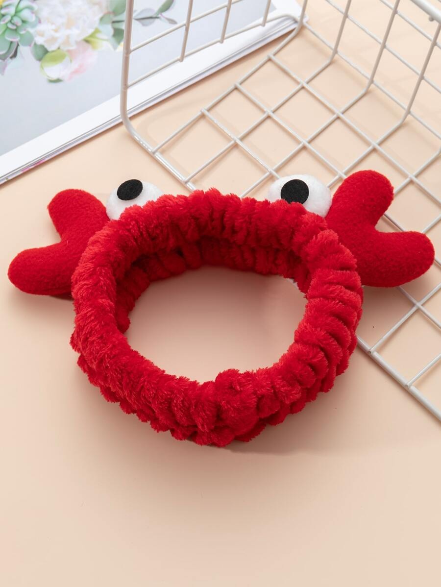 1 pezzo Fascia per capelli da bagno a forma di granchio, accessorio per capelli da bagno in poliestere a tema animali cartoni animati