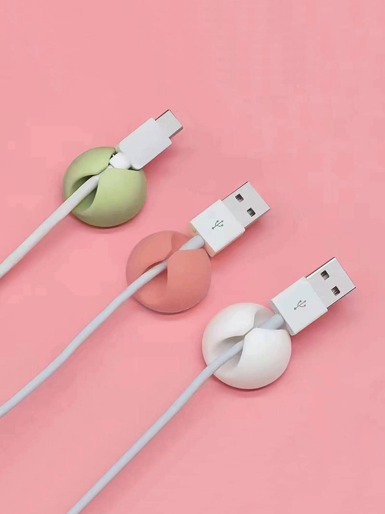 3 pezzi colore casuale rotondo Cavo dati silicone Cavo dati per casa