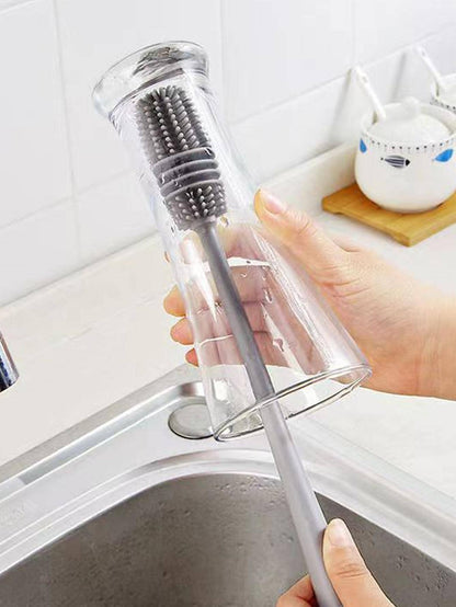 1 spazzola per la pulizia della tazza in TPR, spazzola per la pulizia multifunzione bicolore con manico lungo per la casa, cucina, bagno, casa, articoli per la casa