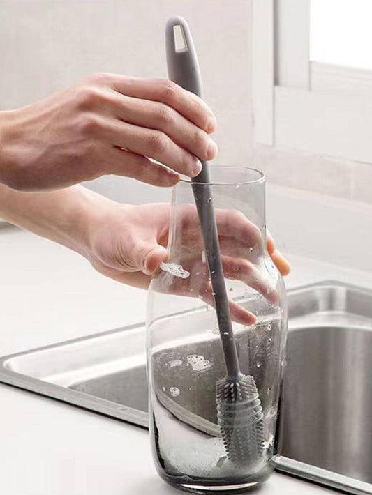 1 spazzola per la pulizia della tazza in TPR, spazzola per la pulizia multifunzione bicolore con manico lungo per la casa, cucina, bagno, casa, articoli per la casa