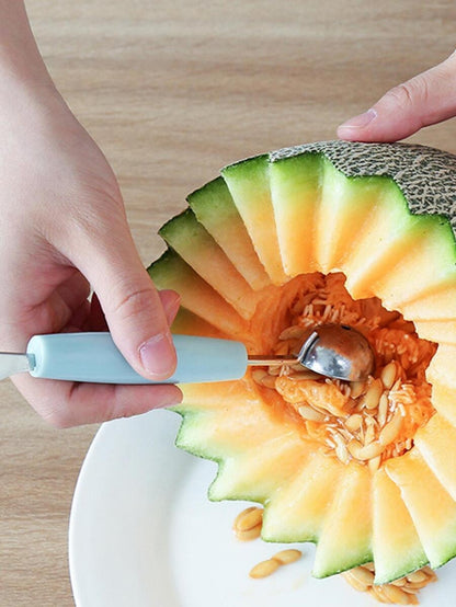 1 pezzo Scavino per melone in acciaio inossidabile melone moderno doppia testa per cucina