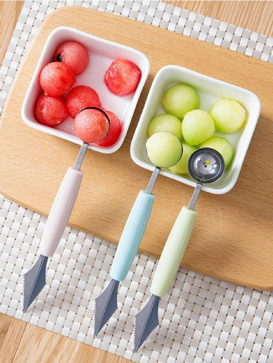1 pezzo Scavino per melone in acciaio inossidabile melone moderno doppia testa per cucina