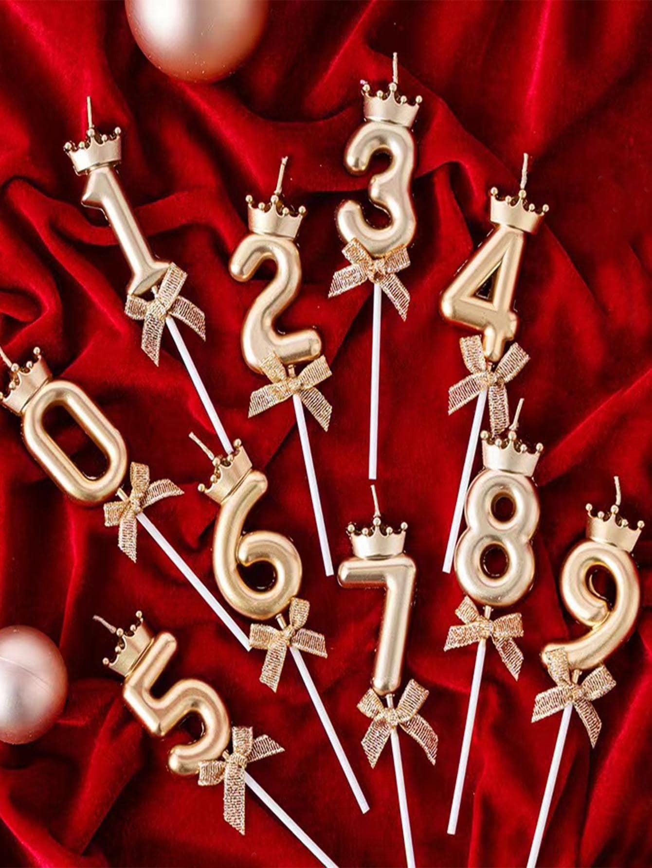 1 pezzo Candela decorativa con corona e numeri, design moderno a cera con corona e numeri per torta, adatto per feste di compleanno, rientro a scuola, San Valentino