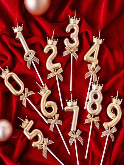 1 pezzo Candela decorativa con corona e numeri, design moderno a cera con corona e numeri per torta, adatto per feste di compleanno, rientro a scuola, San Valentino