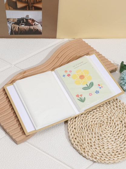 Album fotografico a cuore cavo, porta foto in cartoncino con grafica a lettere, per uso domestico e per il ritorno a scuola