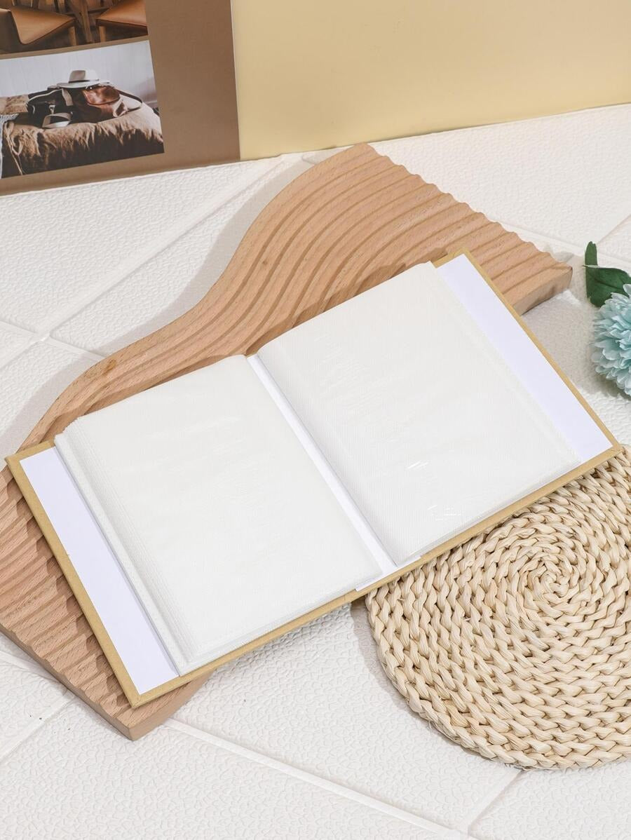 Album fotografico a cuore cavo, porta foto in cartoncino con grafica a lettere, per uso domestico e per il ritorno a scuola