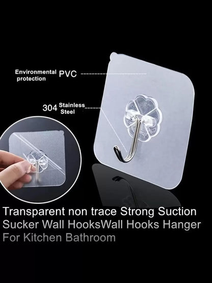 Ganci da parete autoadesivi resistenti, ganci trasparenti senza cuciture per chiavi, bagno, doccia, esterno, cucina, porta, bricolage, gancio adesivo