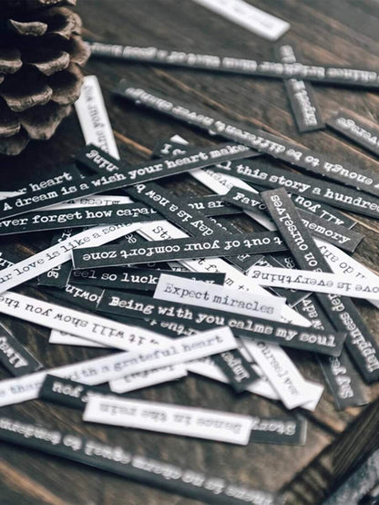 528 pezzi di adesivi per scrapbooking con design di slogan, adesivi per decorazione di quaderni