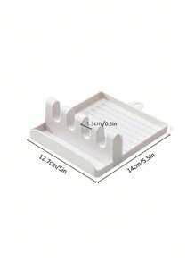 Basic living 1 pezzo Rack per coperchio pentola, poggia cucchiaio multifunzione in PP bianco, organizzatore di accessori per utensili da cucina da bancone