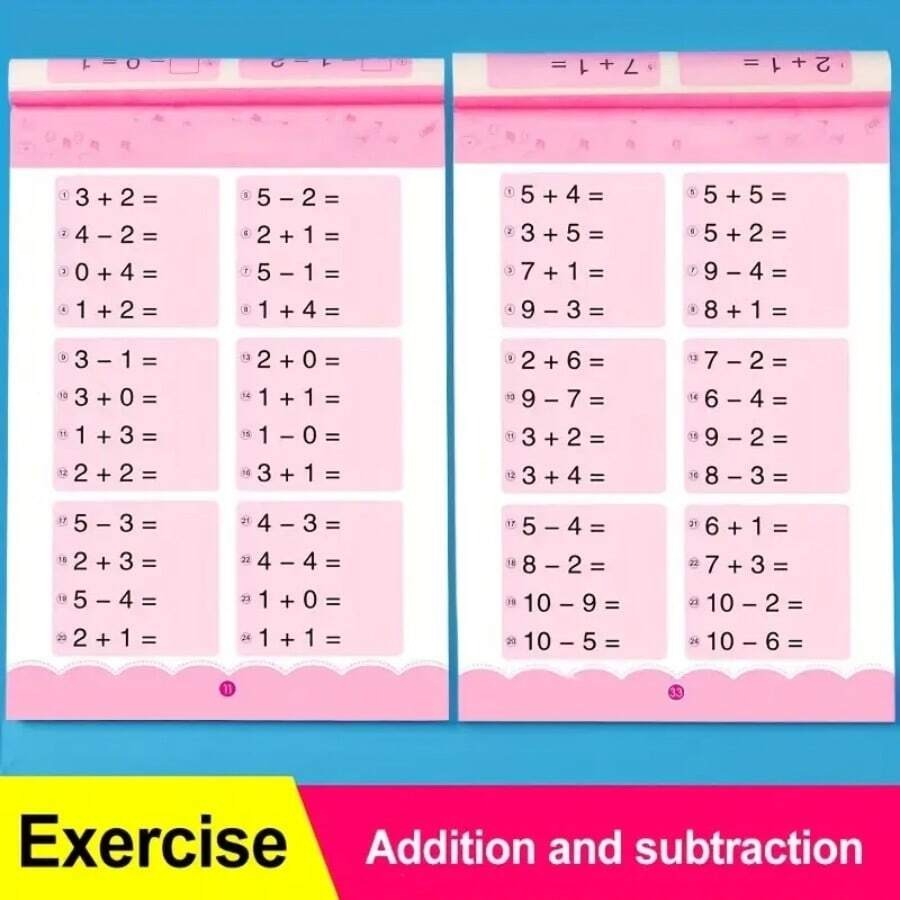 Quaderno di esercizi di matematica per la pratica quotidiana, per la decomposizione e composizione di addizioni e sottrazioni orizzontali e verticali, 80 pagine con esercizi di addizione e sottrazione entro 10/20/50/100 per studenti