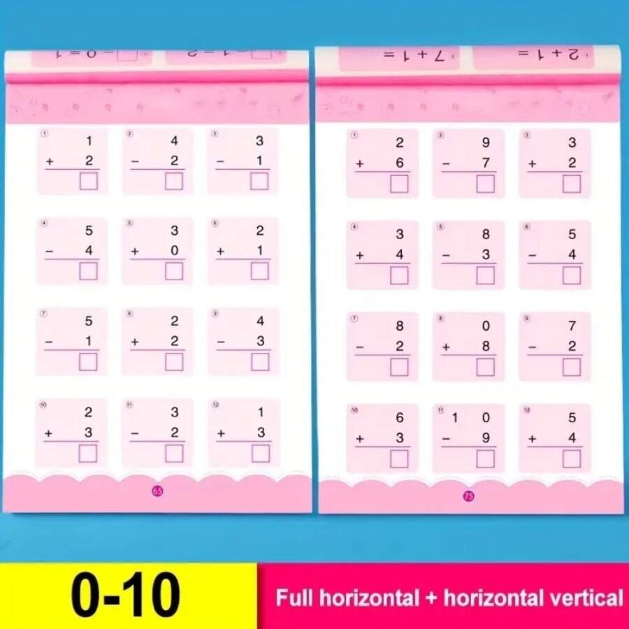 Quaderno di esercizi di matematica per la pratica quotidiana, per la decomposizione e composizione di addizioni e sottrazioni orizzontali e verticali, 80 pagine con esercizi di addizione e sottrazione entro 10/20/50/100 per studenti
