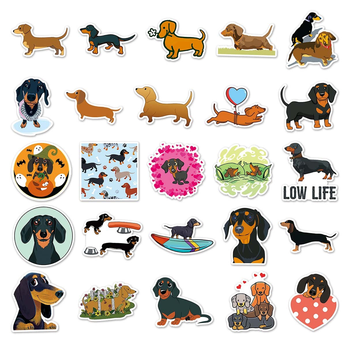 50 pezzi adesivi cane bassotto animale di fumetto decorativo bagaglio