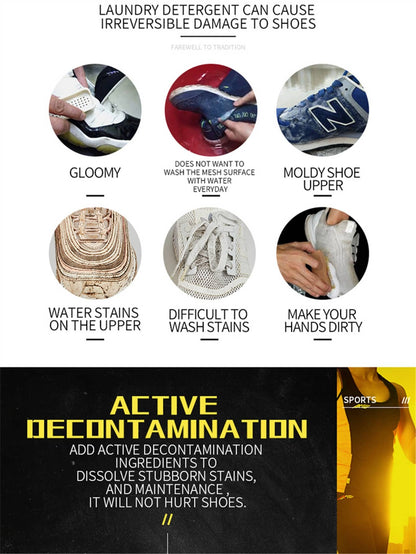 Kit Per La Pulizia Delle Scarpe Da Ginnastica, Pulisci Scarpe In Schiuma Senza Acqua 5.3 Oz Con Spazzola Per Scarpe E Panno Per Scarpe, Funziona Su Scarpe Bianche, Stivali