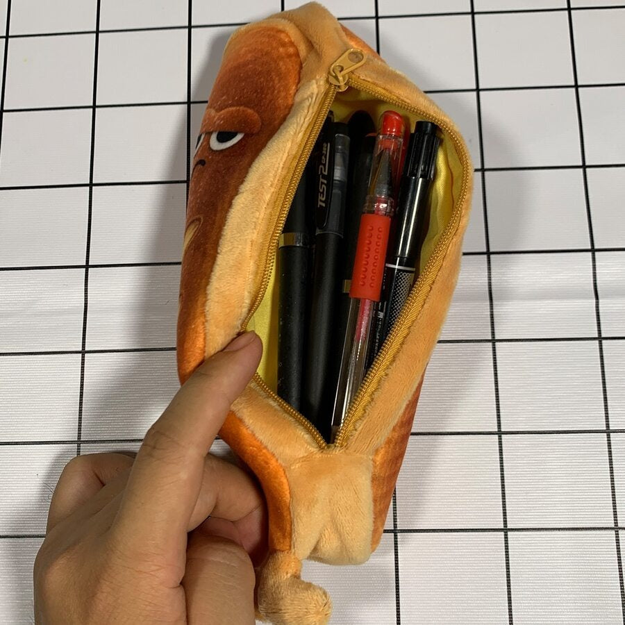 Astuccio a forma di pane carino, borsa per cancelleria con motivi divertenti, bustina portamatite, borsa per la scuola