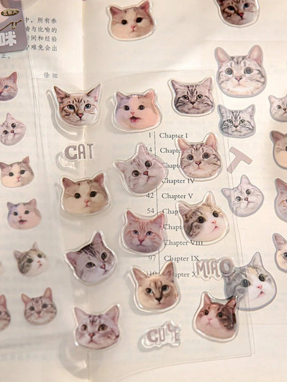 3 Pezzi Adesivo Con Design Di Gatto Cartone Animato, Adesivo Grazioso Di Gattino Per La Decorazione Di Telefoni E Computer