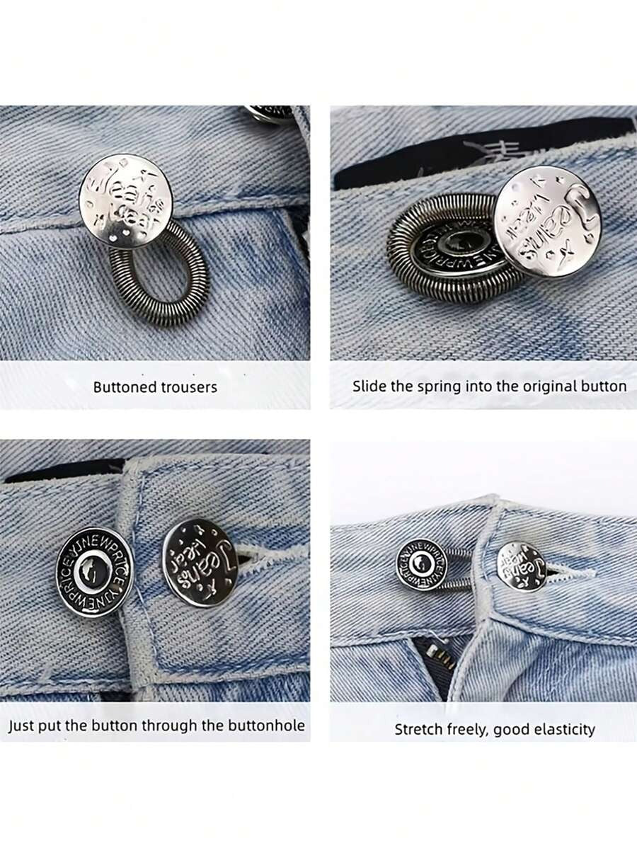 3 Pezzi A Caso Bottone Vita Rimuovibile Per Jeans - Soluzione Snellente E Adattabile Per Pantaloni In Denim