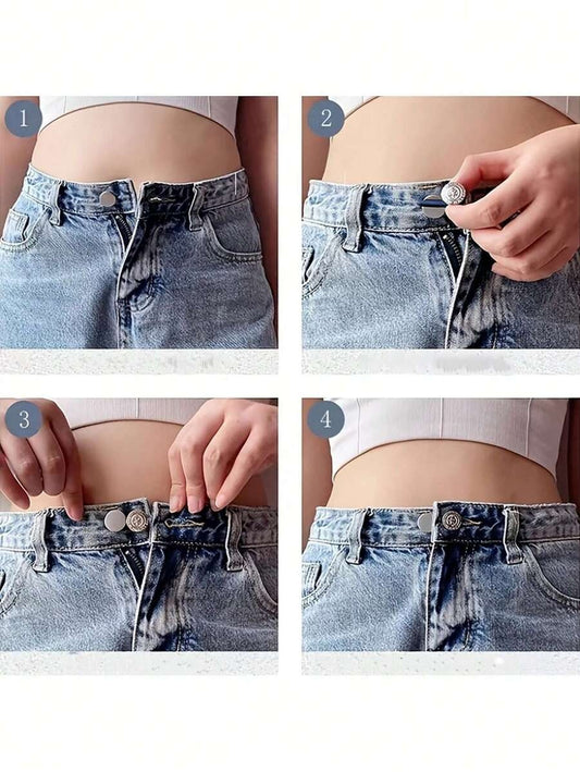 3 Pezzi A Caso Bottone Vita Rimuovibile Per Jeans - Soluzione Snellente E Adattabile Per Pantaloni In Denim