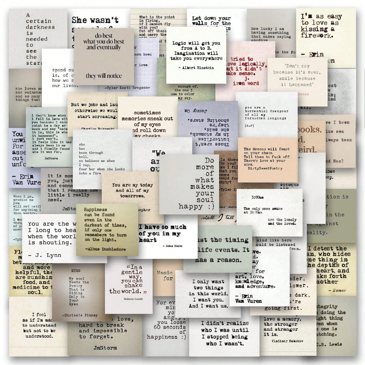 60 Pezzi Di Adesivi Con Citazioni Motivazionali In Stile Macchina Per Scrivere Retrò, Adesivi Vintage Ispirati Per Journaling, Adesivi Per Scrapbook Con Frasi Famose Per Taccuini, Planner, Journal E Laptop