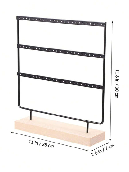 1 pezzo - Porta gioielli in ferro da 72 fori per orecchini, porta gioielli per cassettiera, porta gioielli da viaggio con disegno del sole, ideale per il ritorno a scuola