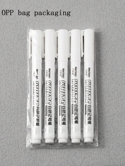 Penne da disegno, graffiti, pennarelli impermeabili a punta fine, bianche, permanenti, neutre, per tessuti, legno, marcatura