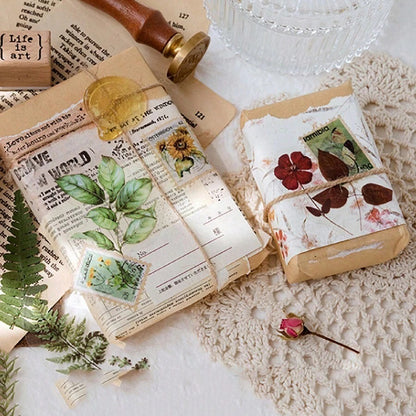 CANDY POETRY 1 Confezione Di 40 Pezzi Adesivi Decorativi Retrò In Stile Botanico Per DIY, Materiali Per Artigianato, Accessori Per Cellulari, Notebook, Laptop, Scrapbook Estetici E Forniture Per Opere D'arte