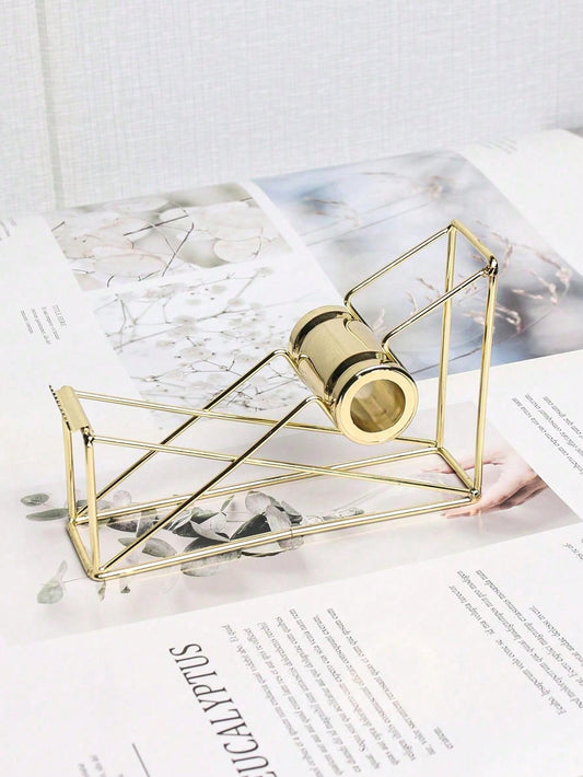 Set di 6 pezzi di accessori con colore oro, inclusi: 1 cucitrice, 1 estrattore di punti metallici, 1 penna a sfera con strass, 1 dispenser di nastro adesivo, 1 scatola di punti metallici, 1 pratico strumento per rilegare, multifunzionale