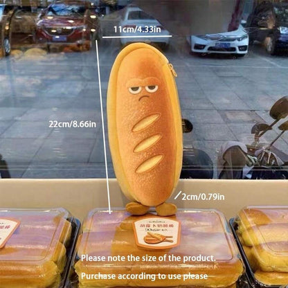 Astuccio a forma di pane carino, borsa per cancelleria con motivi divertenti, bustina portamatite, borsa per la scuola