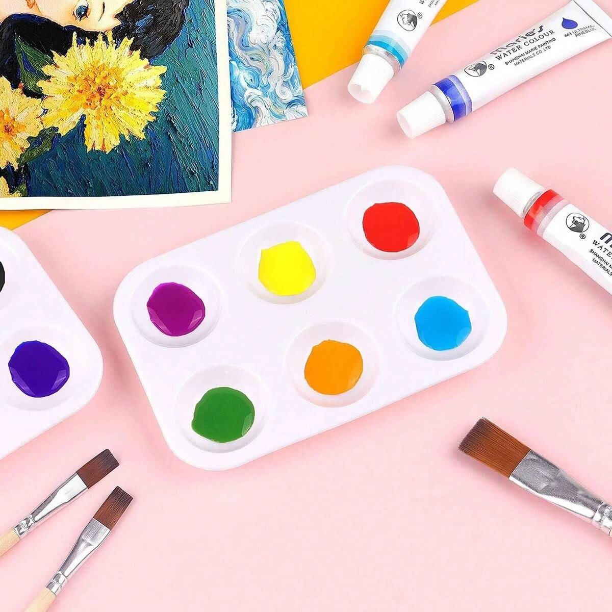 Tavolozza bianca per miscelazione per artista, per acquerelli e pittura ad olio, forniture per arte e pittura, per il ritorno a scuola