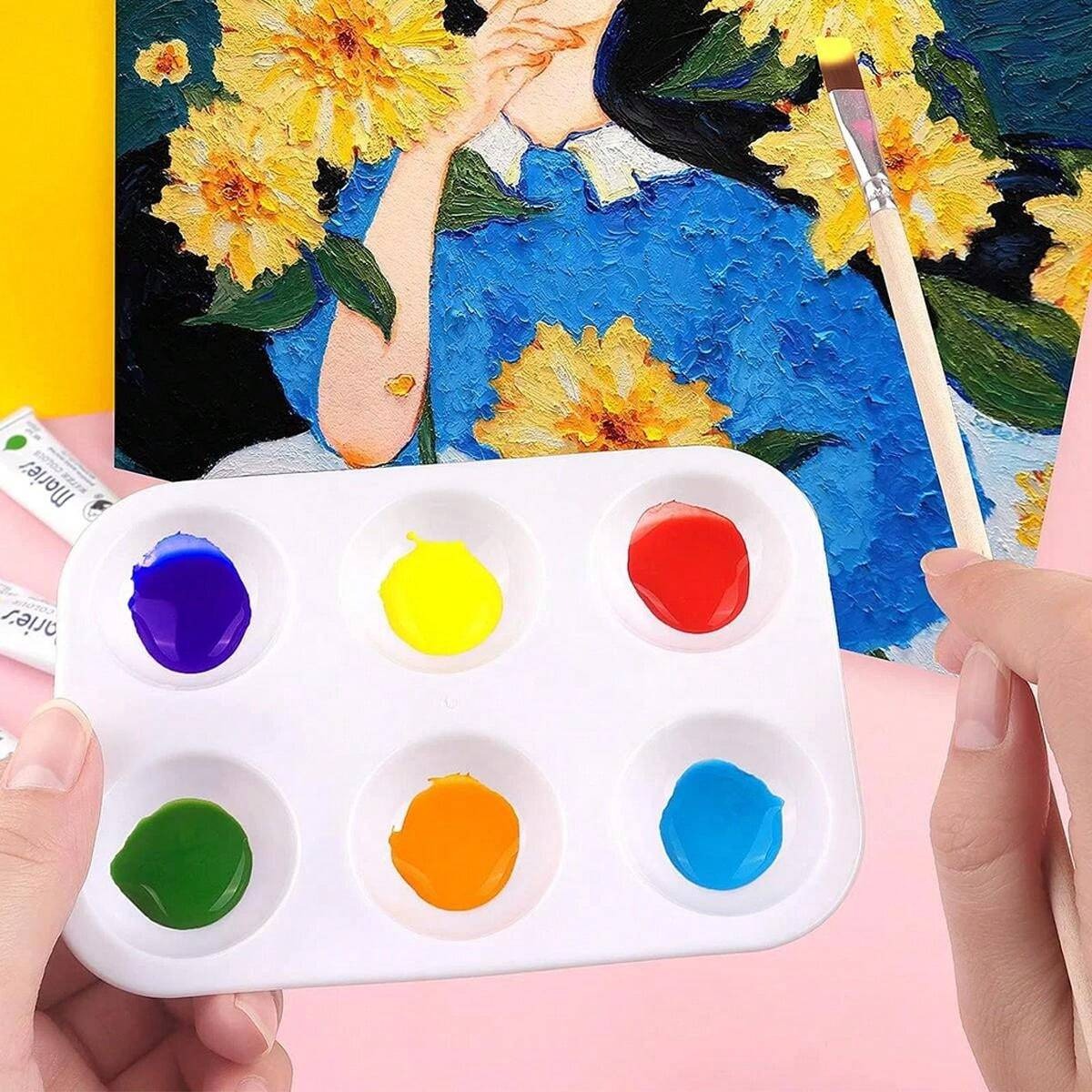 Tavolozza bianca per miscelazione per artista, per acquerelli e pittura ad olio, forniture per arte e pittura, per il ritorno a scuola