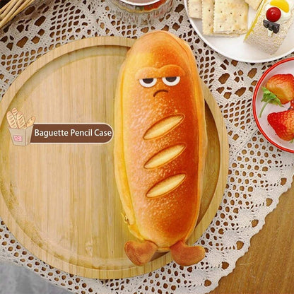 Astuccio a forma di pane carino, borsa per cancelleria con motivi divertenti, bustina portamatite, borsa per la scuola