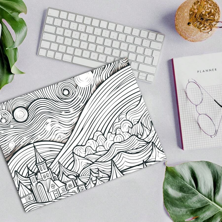 Libro da colorare per adulti con 32 pagine, stile Van Gogh con motivi della notte stellata, materiali per l'arte per alleviare lo stress, rilassante, riflessivo e decompressivo - regalo natalizio ideale per uomini, donne e adolescenti
