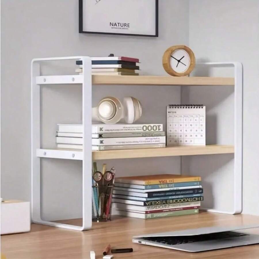 Scaffale Per Desktop, Scaffale Per Libri Di Archiviazione Studenti, Scaffale Per Documenti, Rack Per Computer, Mobile A Più Ripiani Da Ufficio, Supporto Per Cancelleria. 1 Ripiano A Più Strati, Ripiano Di Archiviazione Per Desktop, Altezza Regolabile