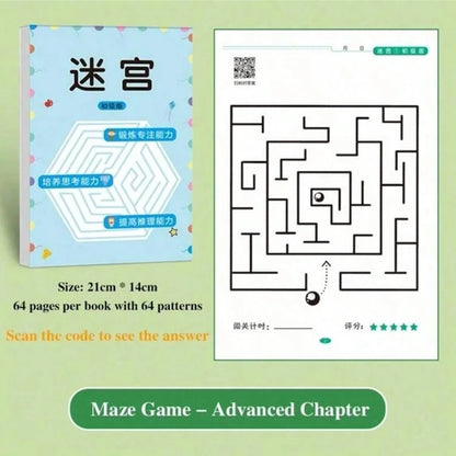 Libro gioco di labirinto Montessori, adatto per uffici, scuole e tempo libero, aiuta a migliorare il pensiero logico e l'attività cerebrale, è il regalo perfetto per Natale e Capodanno!