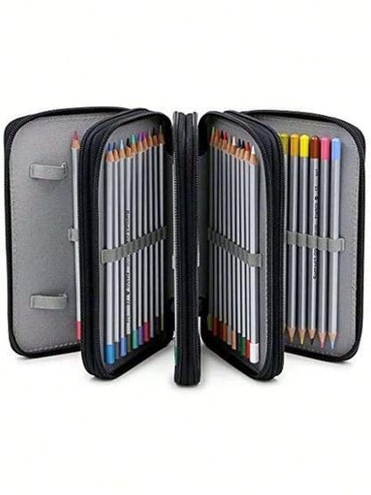 astuccio multifunzionale, astuccio per matite colorate da 72 scomparti, dotato di 3 grandi fori per temperamatite, gomme e matite, articoli essenziali per il ritorno a scuola
