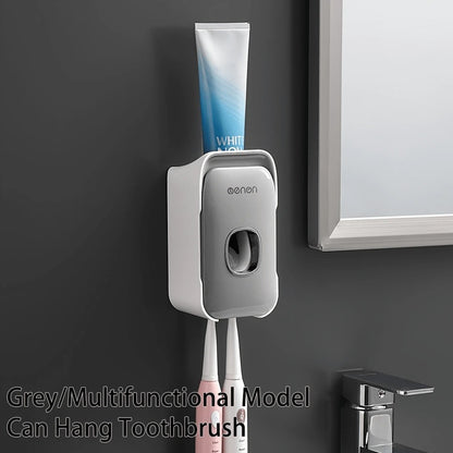 Porta spazzolino da denti montato a parete senza foratura, bicchiere per collutorio, bicchiere per spazzolino da denti, dispenser per dentifricio montato a parete e set di tazze per denti per la decorazione del bagno di casa