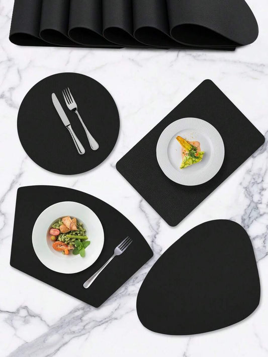 1pz/4pz/8pz di Sottobicchieri nera di alta qualità in varie forme (tondo, quadrato, goccia, ventaglio) per la casa, la cucina,l ristorante occidentale, la festa e la decorazione dei banchetti di nozze.