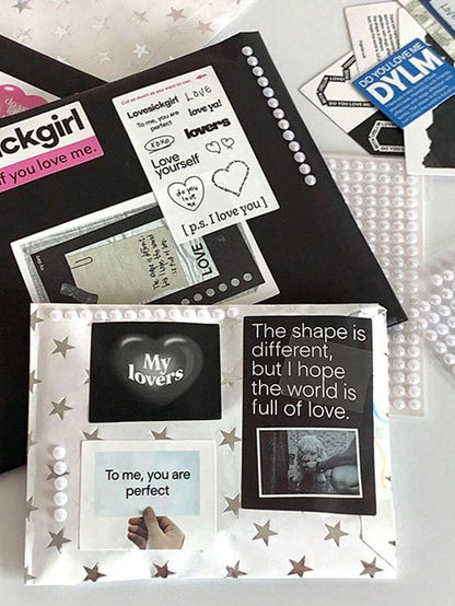 Un foglio di 260pz Adesivo decorativo per catena di perle bianche a mezza circonferenza in stile balletto "Ins" fai-da-te per Gukka Journal Scrapbooking Gift Decoration