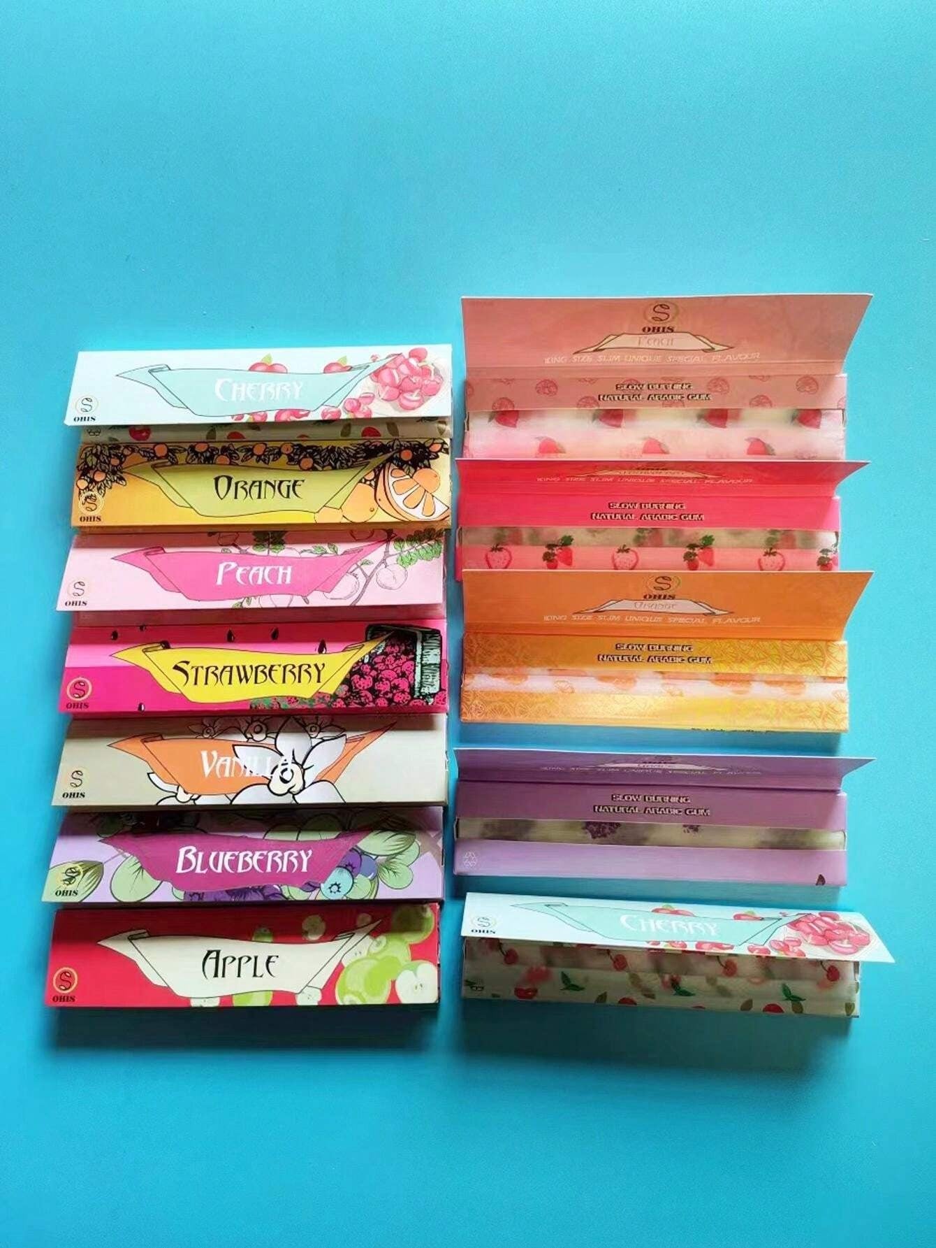 Blocchetti di cartine aromatizzate pre-arrotolate, vari gusti, 33 fogli/blocchetto (consegna di gusti casuali)