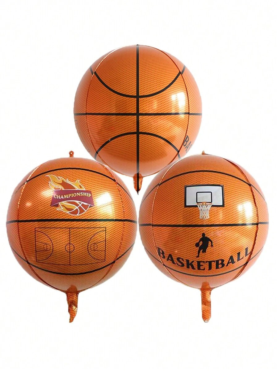 Set di palloncini da basket 4D stereoscopici, palloncini ad elio a forma di campo da basket, decorazione per feste a tema, compleanni, Natale